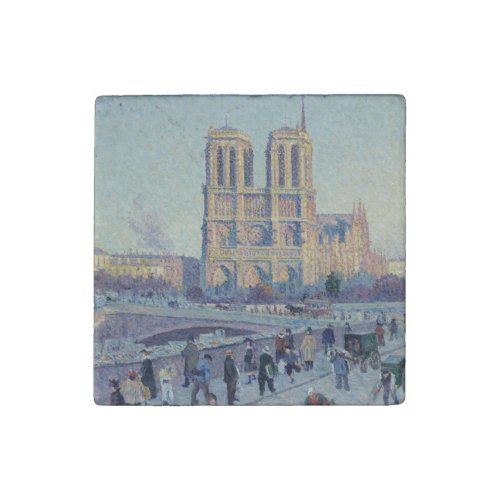 Notre Dame Cathedral Paris France Classic Painting Stone Magnet