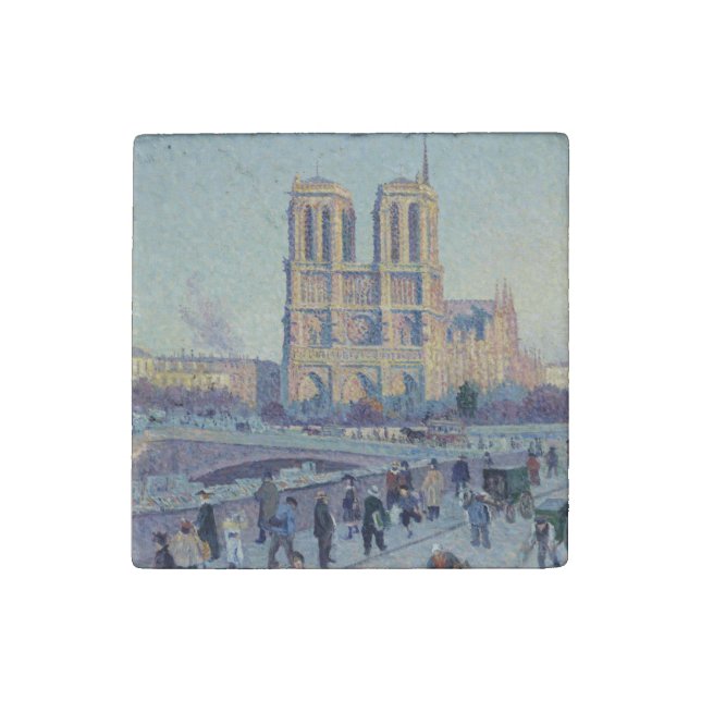 Notre Dame Cathedral Paris France Classic Painting Stone Magnet (Fourth Magnet)