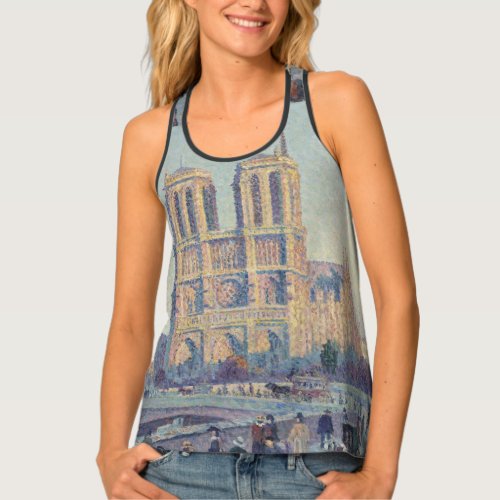 Notre Dame Cathedral Paris France Classic Painting Tank Top