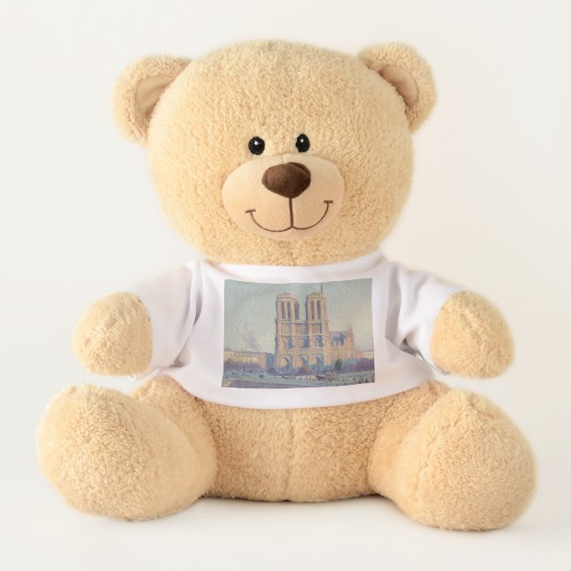 Notre Dame Cathedral Paris France Classic Painting Teddy Bear (Front)