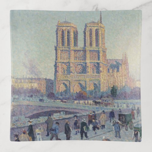 Notre Dame Cathedral Paris France Classic Painting Trinket Tray