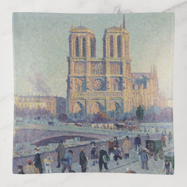 Notre Dame Cathedral Paris France Classic Painting Trinket Tray (Front)