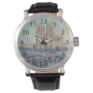 Notre Dame Cathedral Paris France Classic Painting Watch