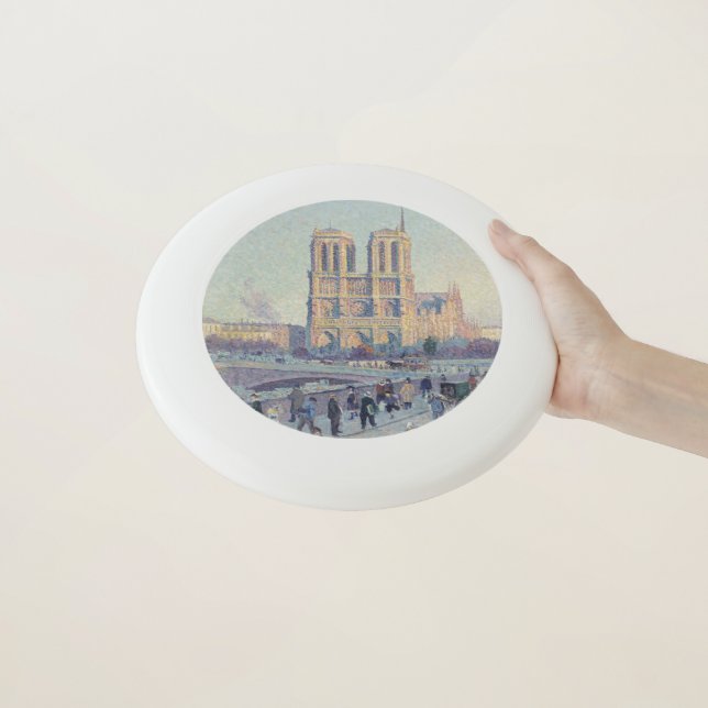 Notre Dame Cathedral Paris France Classic Painting Wham-O Frisbee (In Hand)