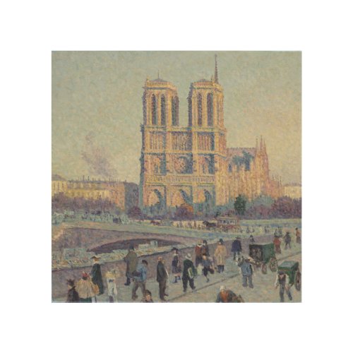 Notre Dame Cathedral Paris France Classic Painting Wood Wall Art