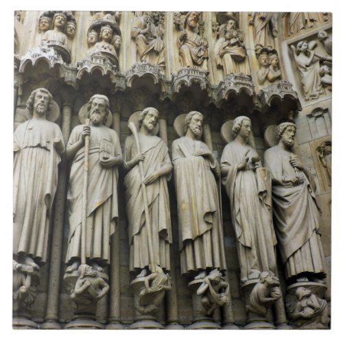 Notre Dame Cathedral Paris France Door Facade Ceramic Tile