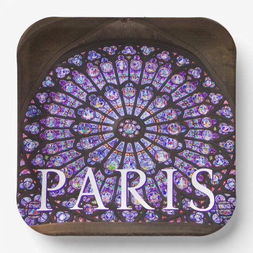 Notre Dame Cathedral  Paris France Paper Plates
