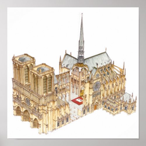 Notre_Dame Cathedral Paris France Poster