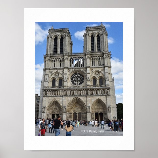Notre Dame Cathedral, Paris, France Poster (Front)