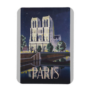 Notre Dame Cathedral Paris France Vintage Magnet