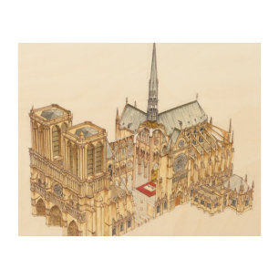 Notre-Dame Cathedral. Paris France Wood Wall Art