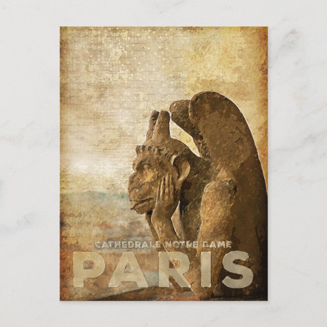 Notre Dame Cathedral Paris, le Stryga Chimera Postcard (Front)
