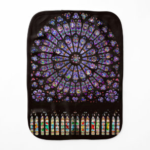 Notre Dame Cathedral Paris Rose Window Baby Burp Cloth