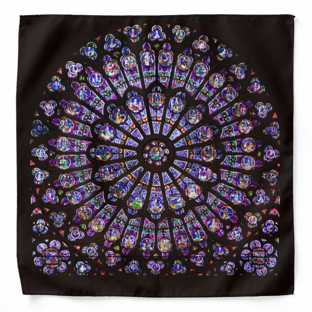 Notre Dame Cathedral Paris Rose Window Bandana (Front)
