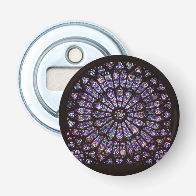 Notre Dame Cathedral Paris Rose Window Bottle Opener (Front)