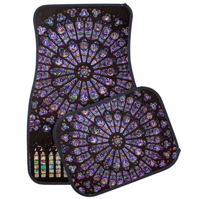 Notre Dame Cathedral Paris Rose Window Car Floor Mat (Set)
