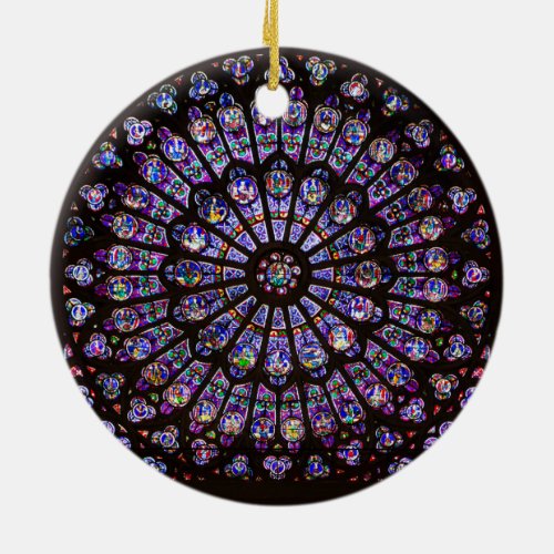 Notre Dame Cathedral Paris Rose Window Ceramic Ornament