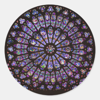 Notre Dame Cathedral Paris Rose Window Classic Round Sticker