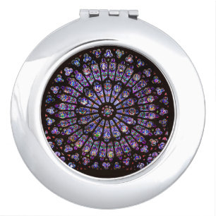 Notre Dame Cathedral Paris Rose Window Compact Mirror