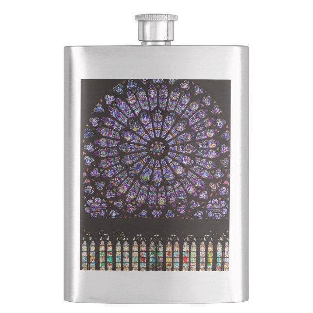 Notre Dame Cathedral Paris Rose Window Flask (Front)