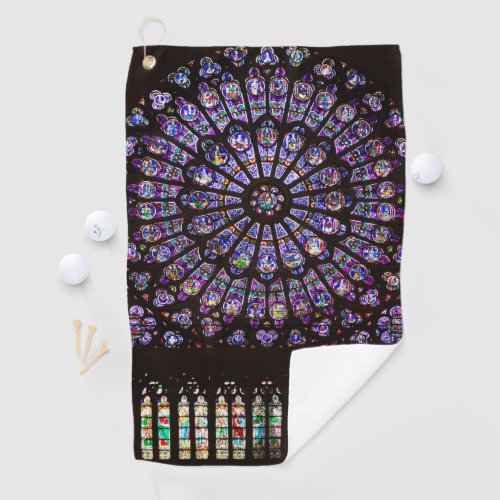 Notre Dame Cathedral Paris Rose Window Golf Towel