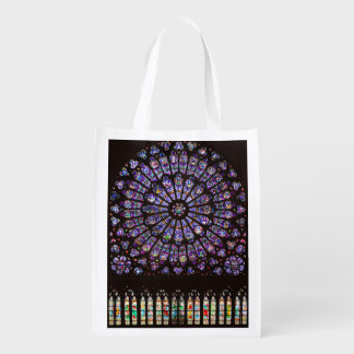 Notre Dame Cathedral Paris Rose Window Grocery Bag