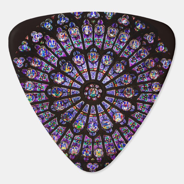 Notre Dame Cathedral Paris Rose Window Guitar Pick (Back)