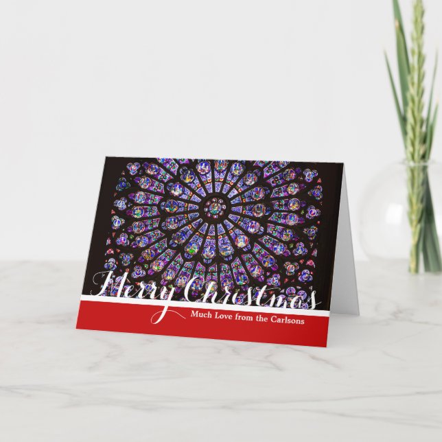 Notre Dame Cathedral Paris Rose Window Holiday Card (Front)
