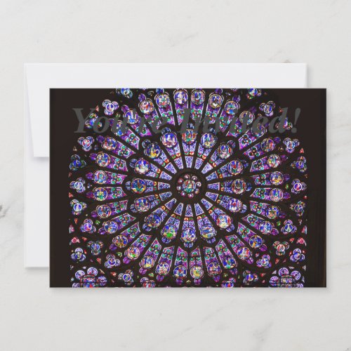 Notre Dame Cathedral Paris Rose Window Invitation