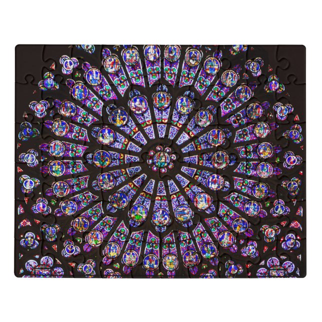 Notre Dame Cathedral Paris Rose Window Jigsaw Puzzle (Puzzle Horizontal)
