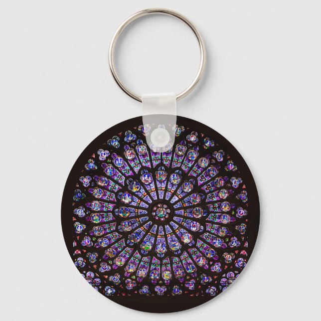 Notre Dame Cathedral Paris Rose Window Keychain (Front)