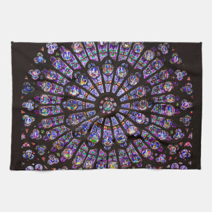 Notre Dame Cathedral Paris Rose Window Kitchen Towel