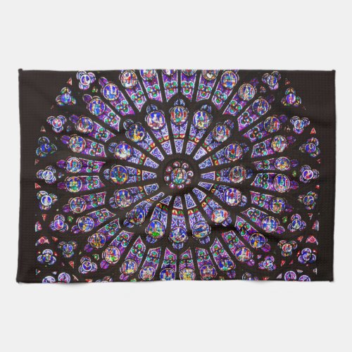 Notre Dame Cathedral Paris Rose Window Kitchen Towel