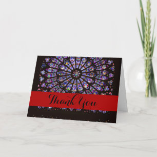 Notre Dame Cathedral Paris Rose Window Letterpress Thank You Card