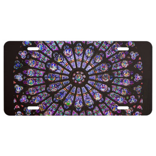 Notre Dame Cathedral Paris Rose Window License Plate