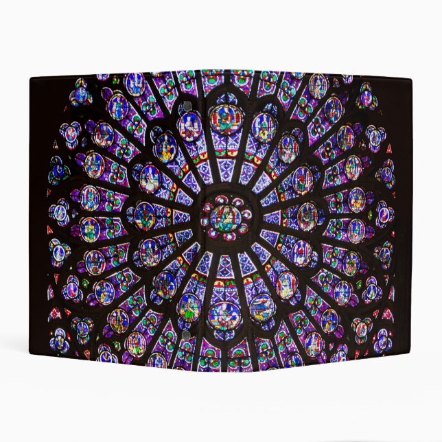 Notre Dame Cathedral Paris Rose Window Mini Binder (Background)