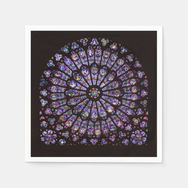 Notre Dame Cathedral Paris Rose Window Napkins (Front)