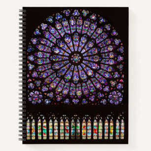 Notre Dame Cathedral Paris Rose Window Notebook
