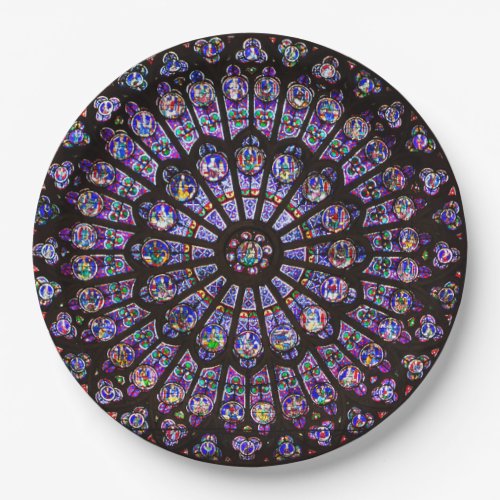 Notre Dame Cathedral Paris Rose Window Paper Plates