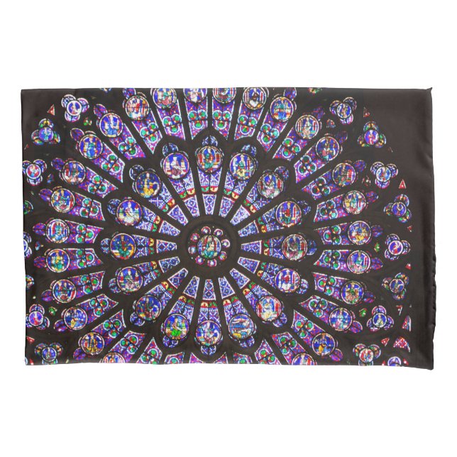 Notre Dame Cathedral Paris Rose Window Pillow Case (Front)
