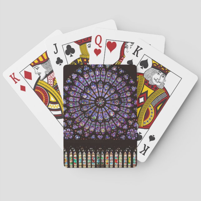 Notre Dame Cathedral Paris Rose Window Poker Cards (Back)