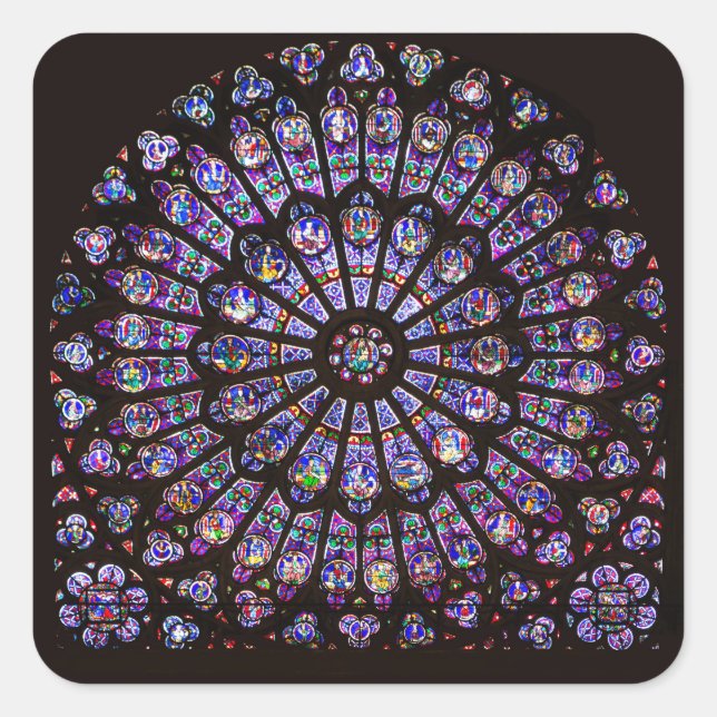Notre Dame Cathedral Paris Rose Window Square Sticker (Front)