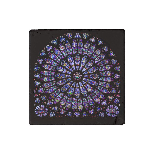 Notre Dame Cathedral Paris Rose Window Stone Magnet (Fourth Magnet)