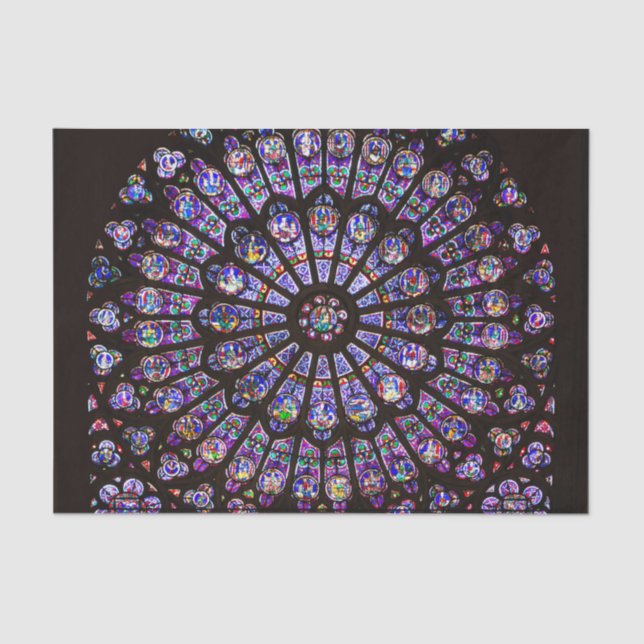 Notre Dame Cathedral Paris Rose Window Tissue Paper (Front)