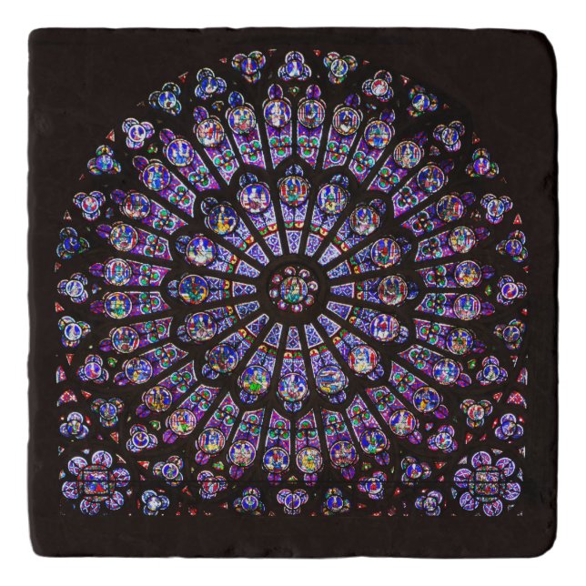 Notre Dame Cathedral Paris Rose Window Trivet (Front)