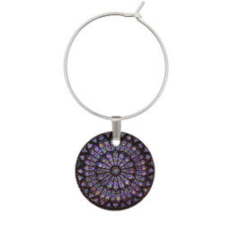 Notre Dame Cathedral Paris Rose Window Wine Charm