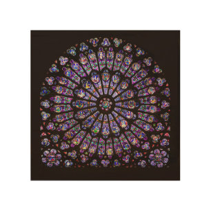 Notre Dame Cathedral Paris Rose Window Wood Wall Art