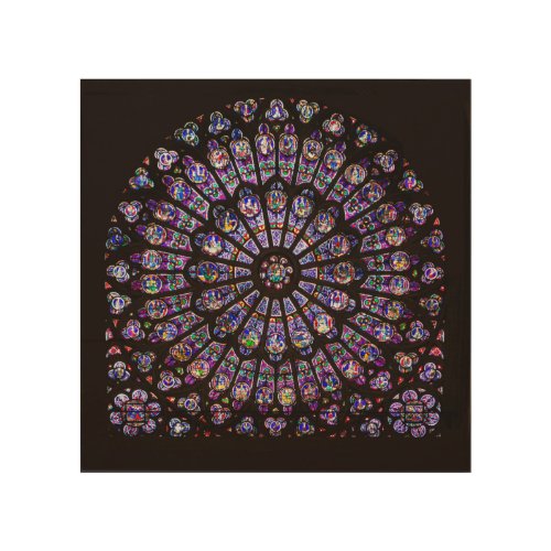Notre Dame Cathedral Paris Rose Window Wood Wall Art