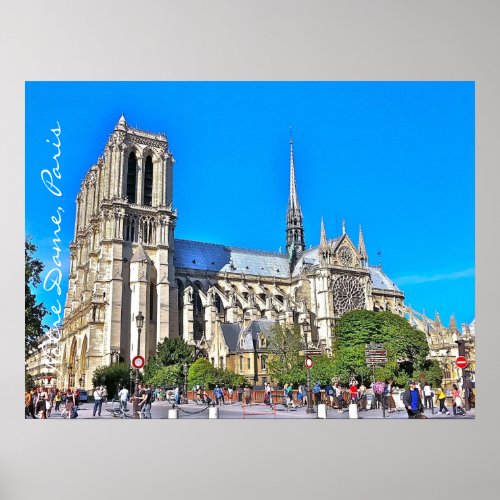 Notre Dame cathedral photo illustration Poster