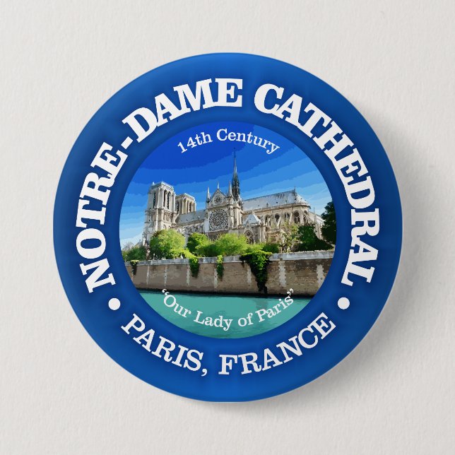 Notre Dame Cathedral (rd) Button (Front)